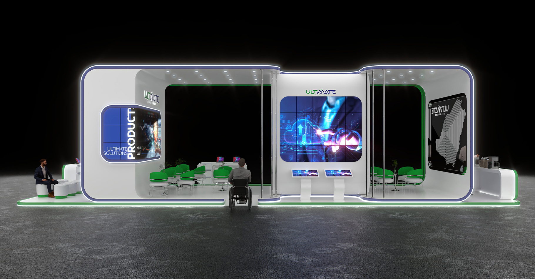 Wide view of the Ultmate booth on opening day