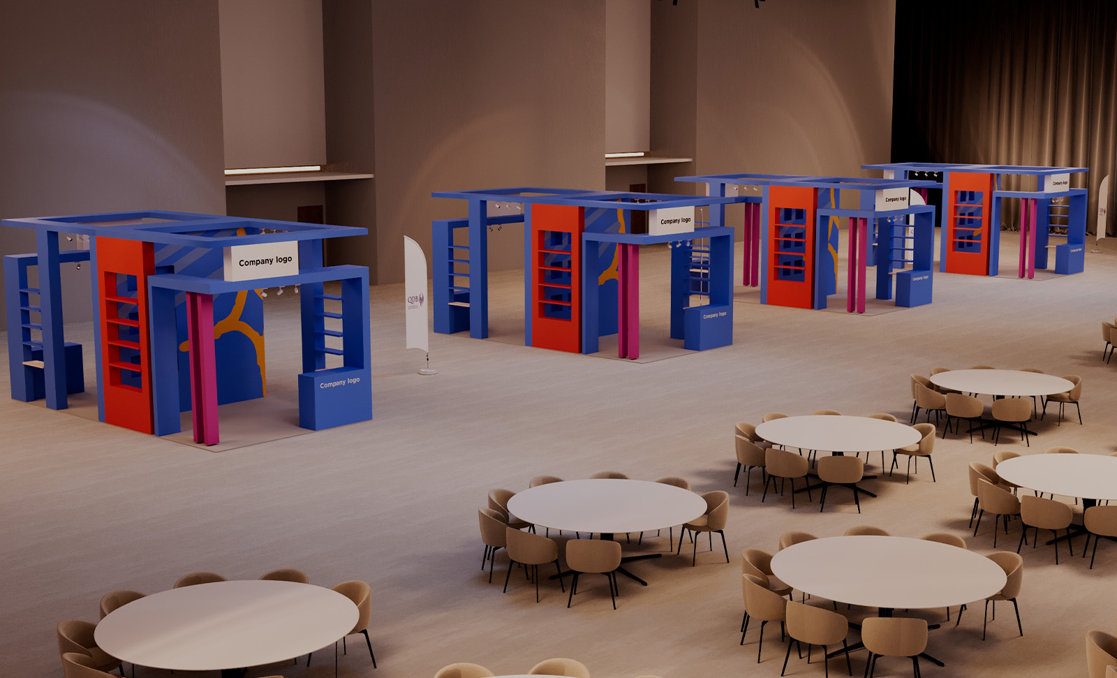 Entrance and main signage of the QDB Town Hall event in Doha